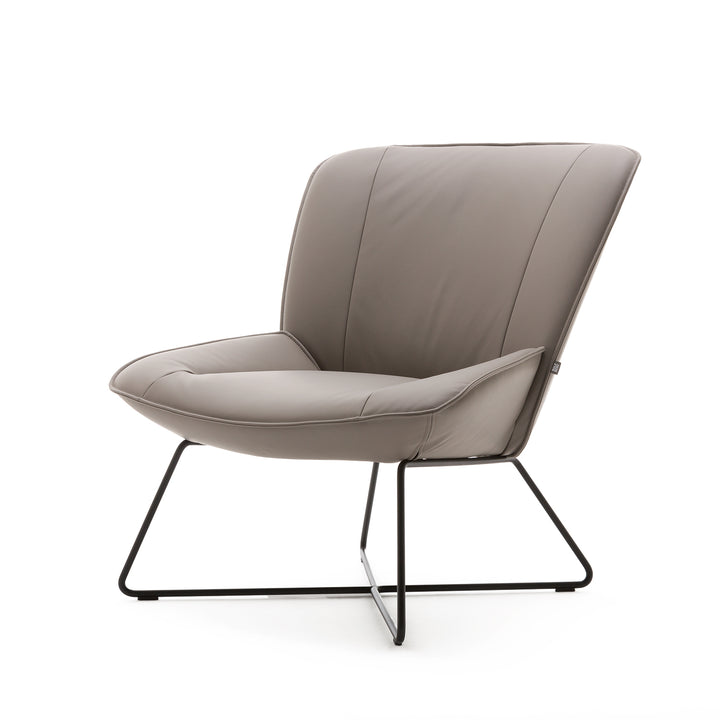 rolf benz | 383 armchair | leather beige grey 42.402 + umbra grey frame