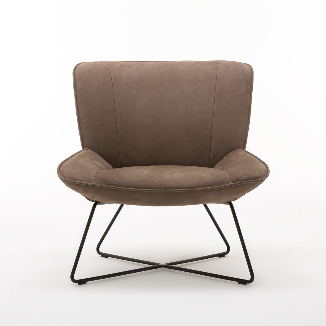 rolf benz | 383 armchair | leather beige grey 42.402 + umbra grey frame