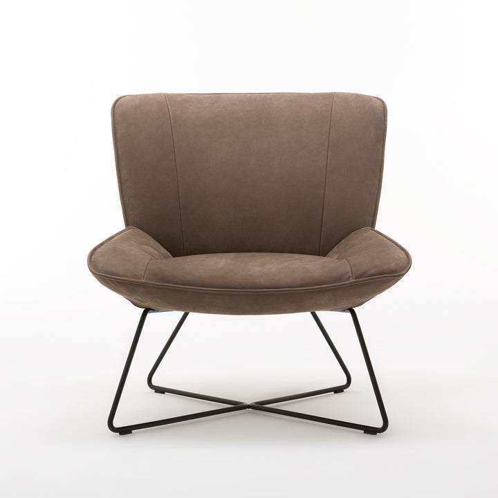 rolf benz | 383 armchair | leather beige grey 42.402 + umbra grey frame