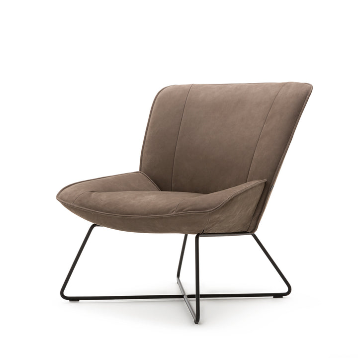 rolf benz | 383 armchair | leather beige grey 42.402 + umbra grey frame
