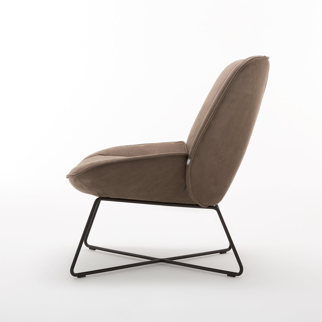rolf benz | 383 armchair | leather beige grey 42.402 + umbra grey frame