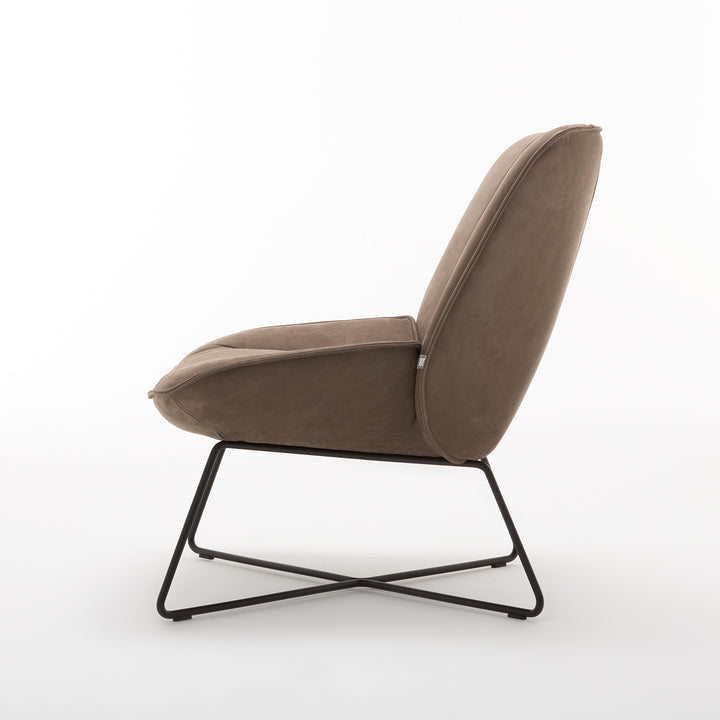 rolf benz | 383 armchair | leather beige grey 42.402 + umbra grey frame