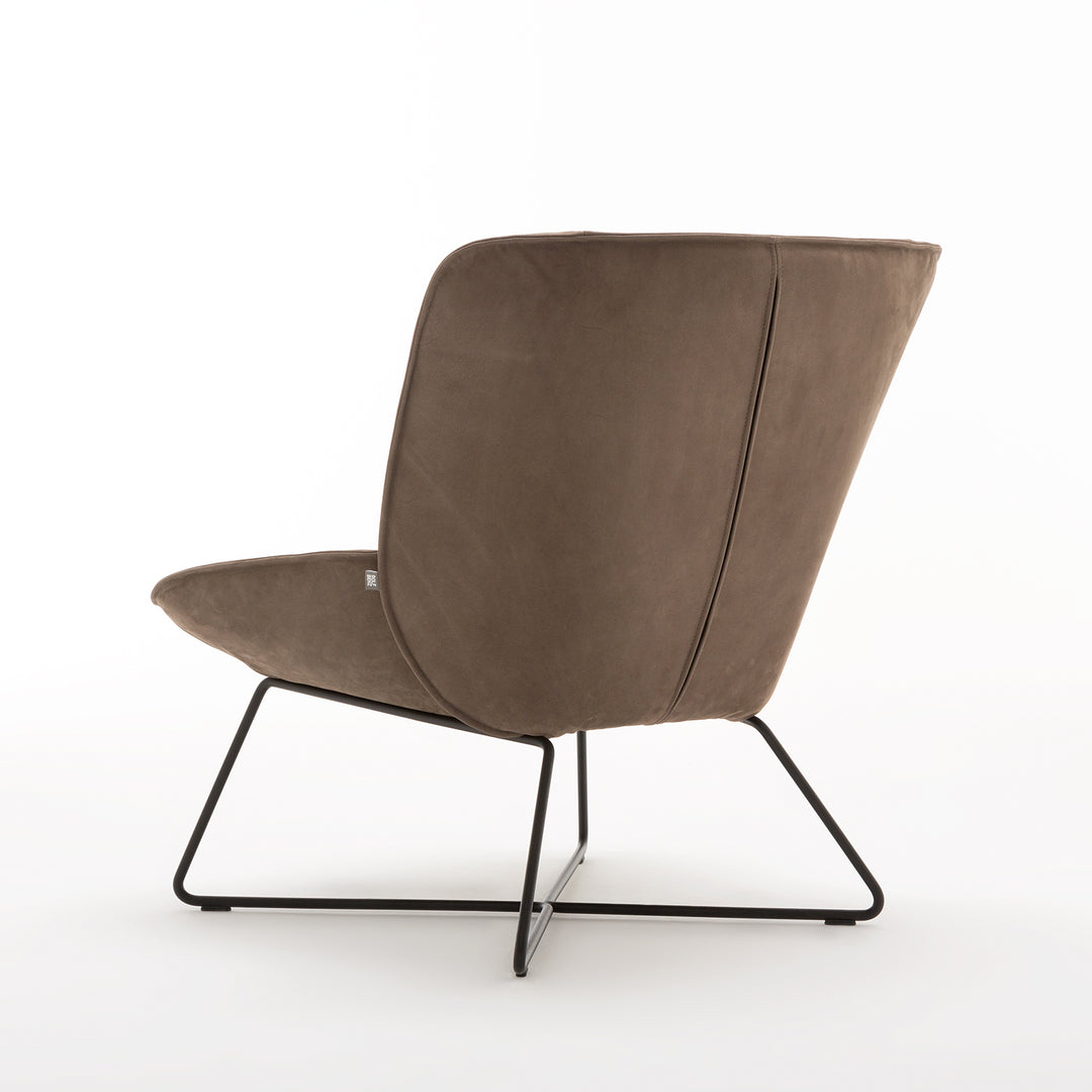 rolf benz | 383 armchair | leather beige grey 42.402 + umbra grey frame
