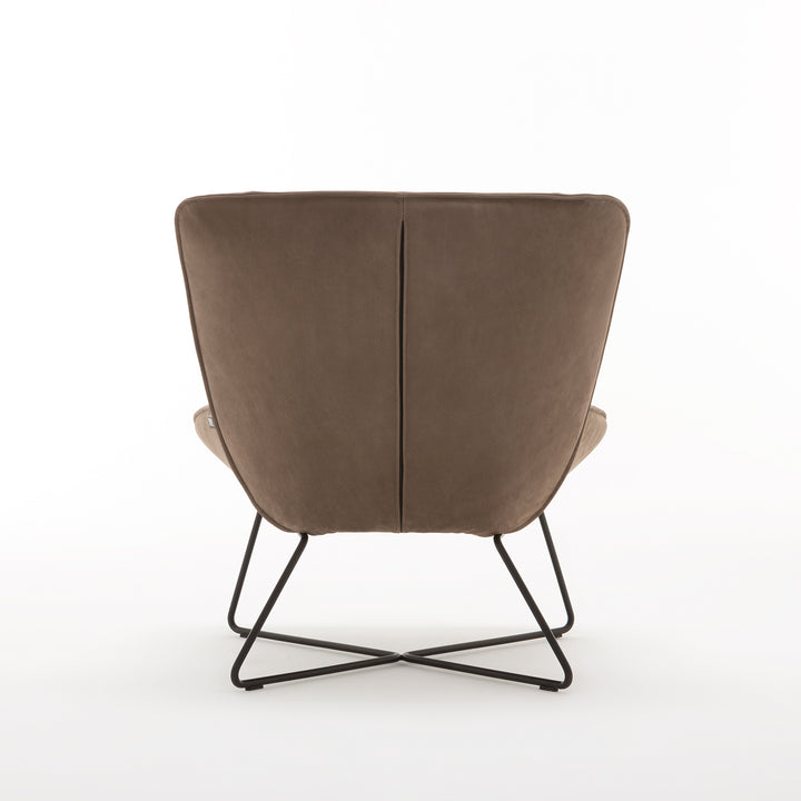 rolf benz | 383 armchair | leather beige grey 42.402 + umbra grey frame