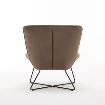 rolf benz | 383 armchair | leather beige grey 42402 + umbra grey frame