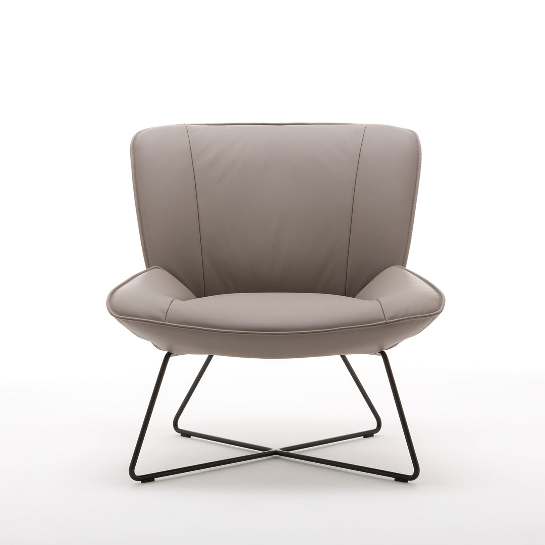 rolf benz | 383 armchair | leather beige grey 42.402 + umbra grey frame