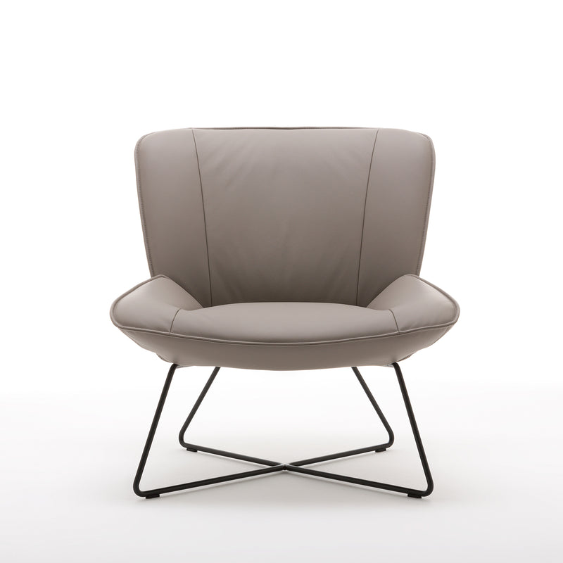 rolf benz | 383 armchair | leather beige grey 42402 + umbra grey frame