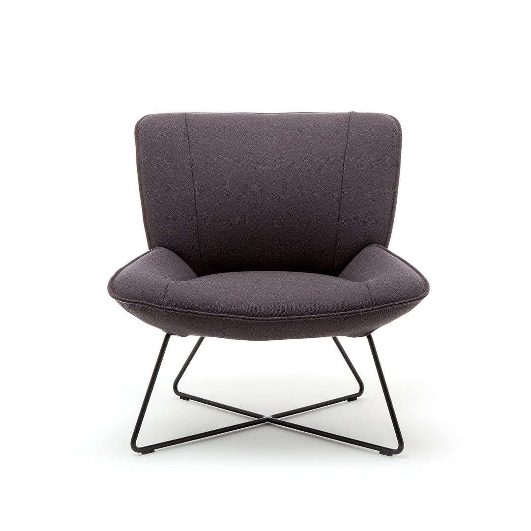 rolf benz | 383 armchair | leather beige grey 42.402 + umbra grey frame