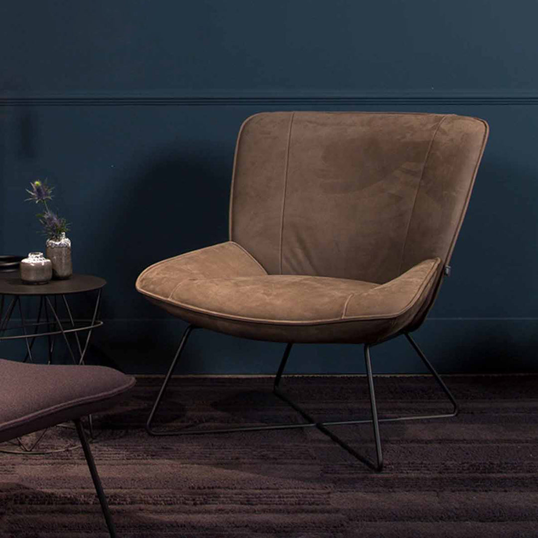 rolf benz | 383 armchair | leather beige grey 42.402 + umbra grey frame