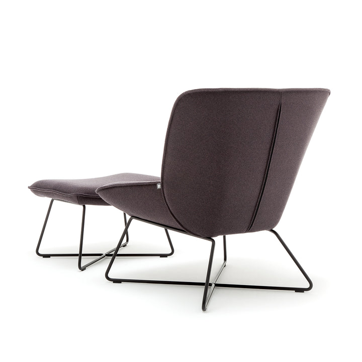 rolf benz | 383 footstool | leather beige grey 42.402 + umbra grey frame