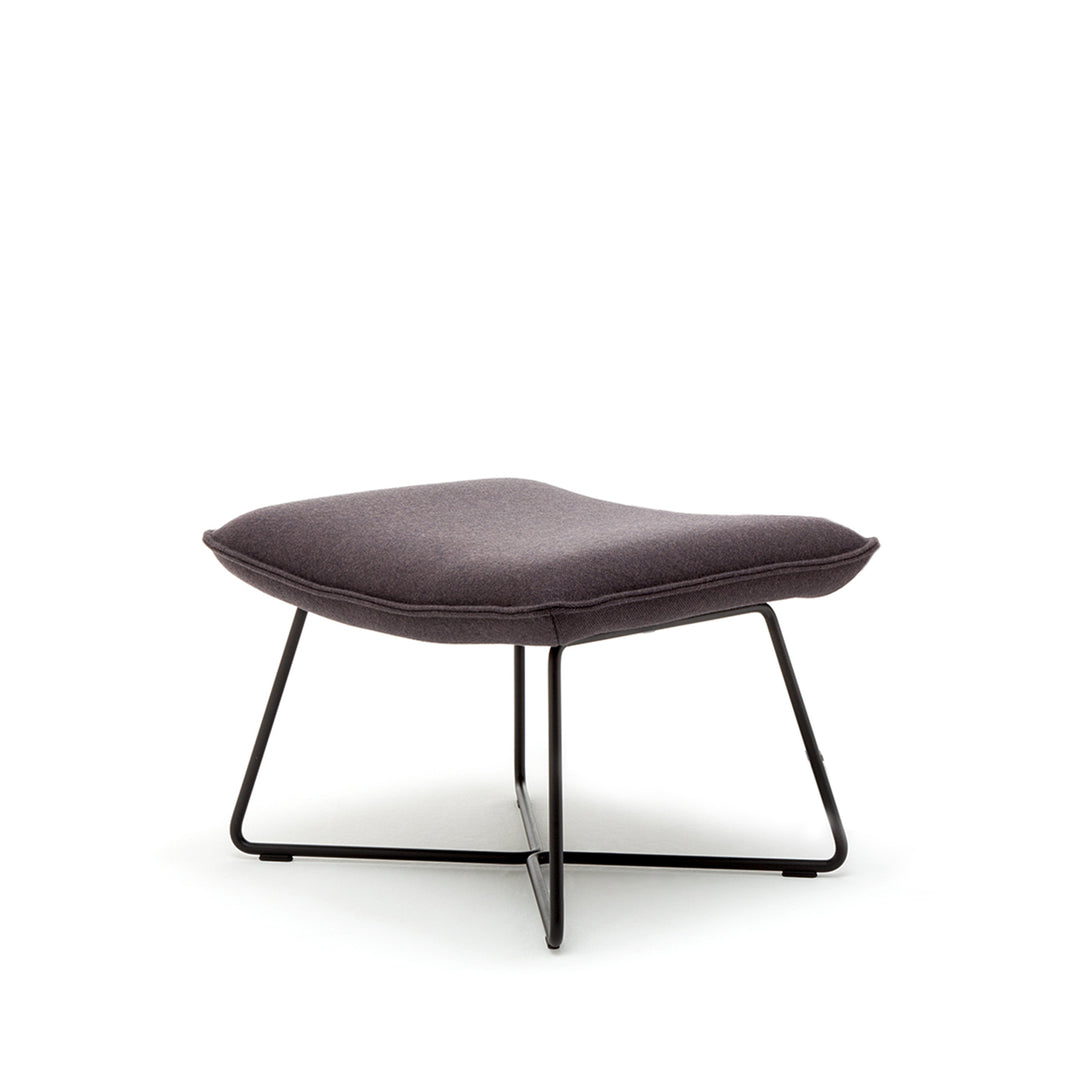 rolf benz | 383 footstool | leather beige grey 42.402 + umbra grey frame