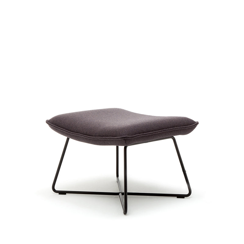 rolf benz | 383 footstool | leather beige grey 42402 + umbra grey frame