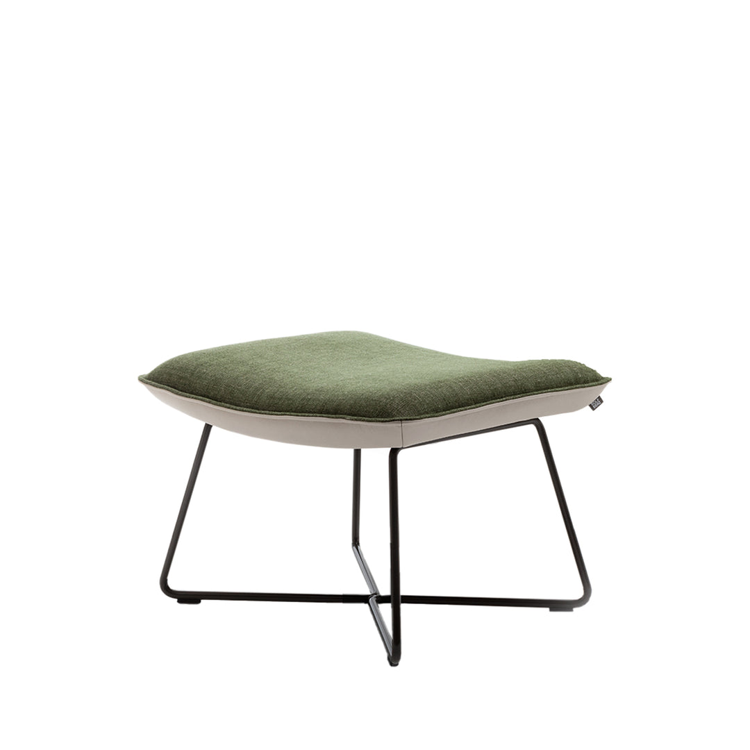 rolf benz | 383 footstool | leather beige grey 42.402 + umbra grey frame