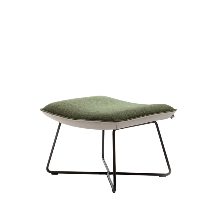 rolf benz | 383 footstool | leather beige grey 42.402 + umbra grey frame