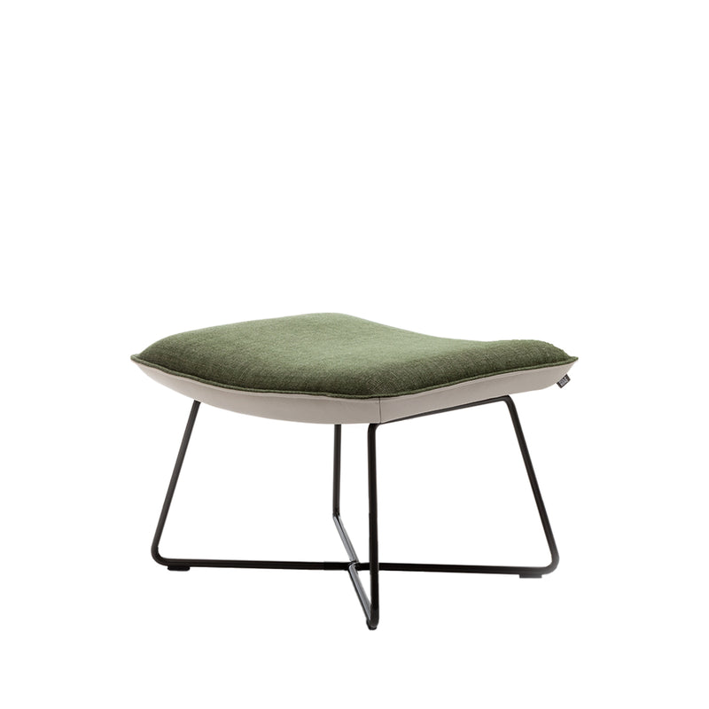 rolf benz | 383 footstool | leather beige grey 42402 + umbra grey frame