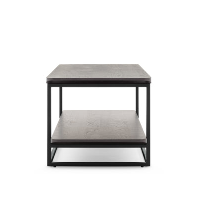 rolf benz | 987 coffee table | stone graphite brown + american walnut + marrone metallic frame