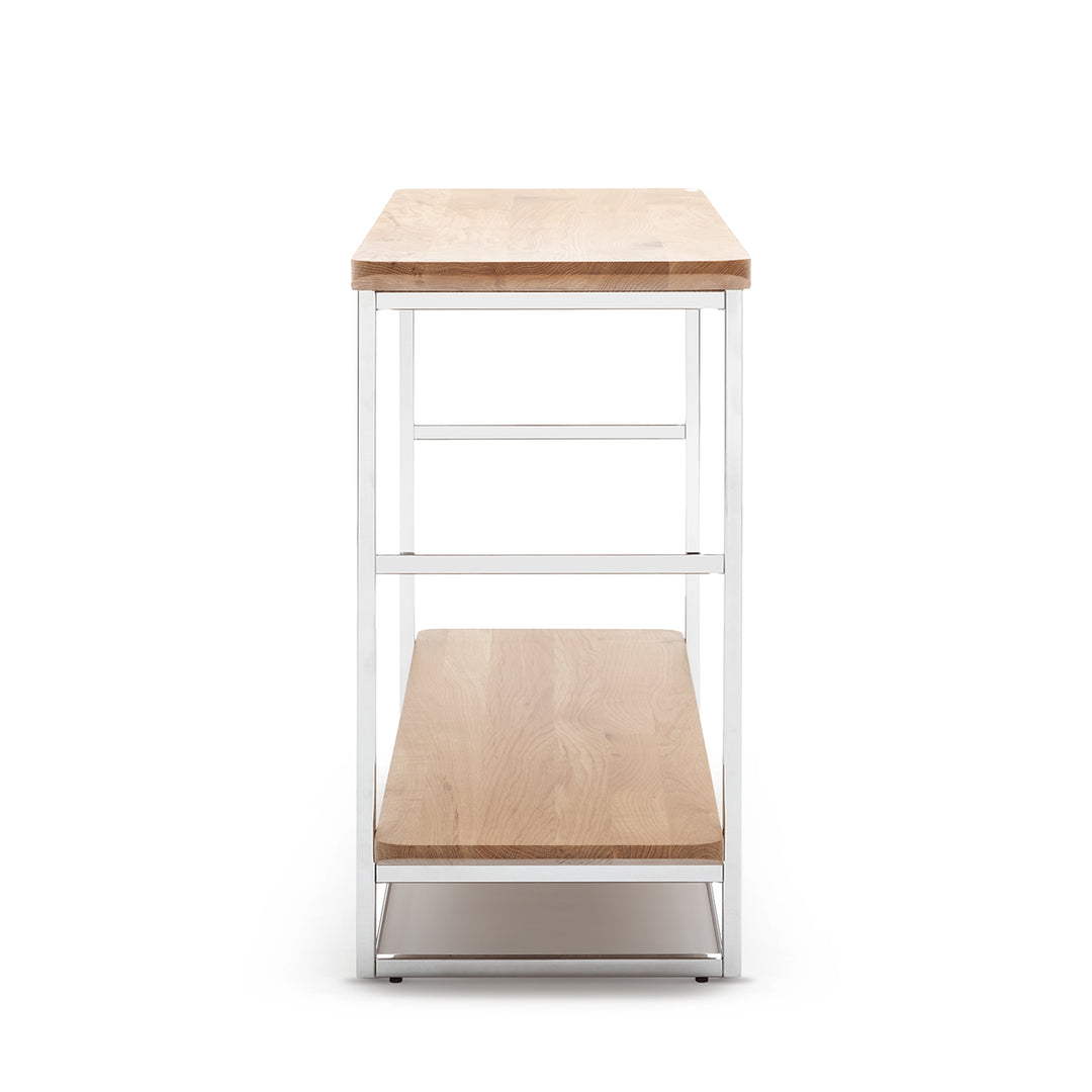 rolf benz | 987 coffee table | stone graphite brown + american walnut + marrone metallic frame