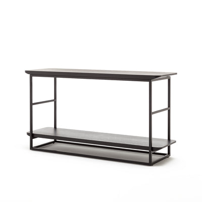 rolf benz | 987 coffee table | stone graphite brown + american walnut + marrone metallic frame