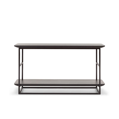 rolf benz | 987 coffee table | stone graphite brown + american walnut + marrone metallic frame