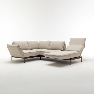 rolf benz | mera sofa | fabric grey beige 24350 + marrone metallic frame