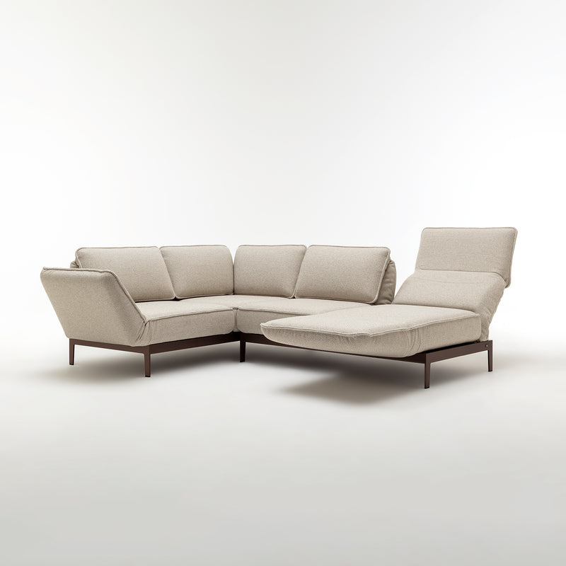 rolf benz | mera sofa | 3 seater fabric | grey beige 24.350 + marrone metallic frame