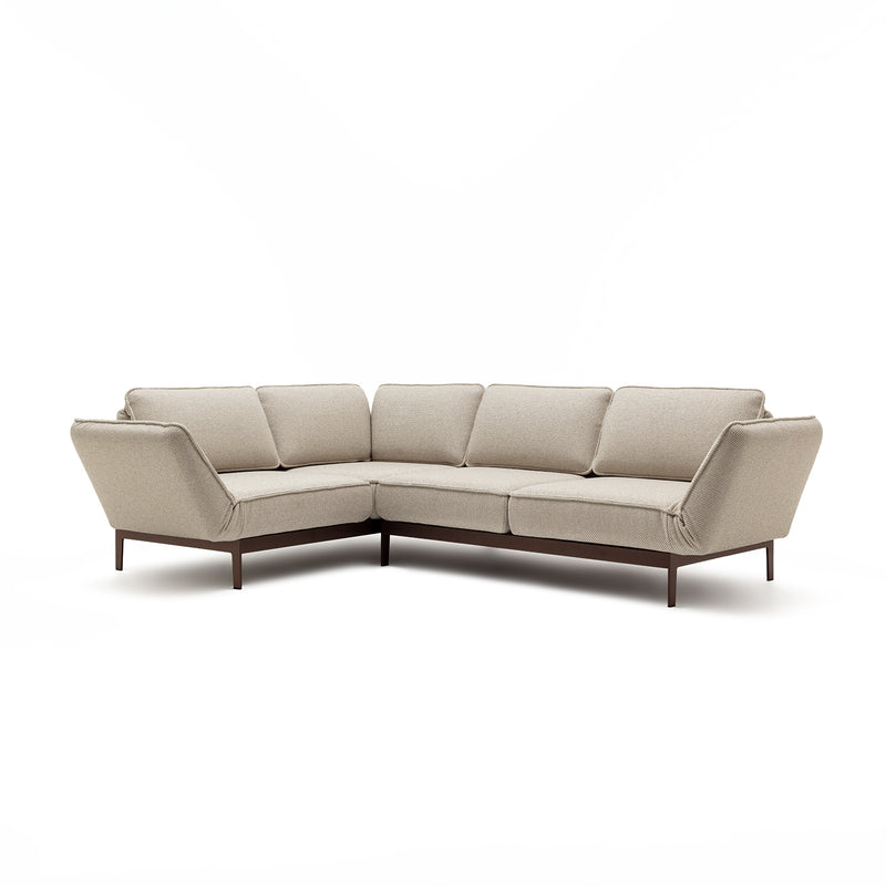 rolf benz | mera sofa | 3 seater fabric | grey beige 24.350 + marrone metallic frame