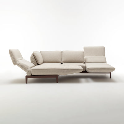 rolf benz | mera sofa | fabric grey beige 24350 + marrone metallic frame