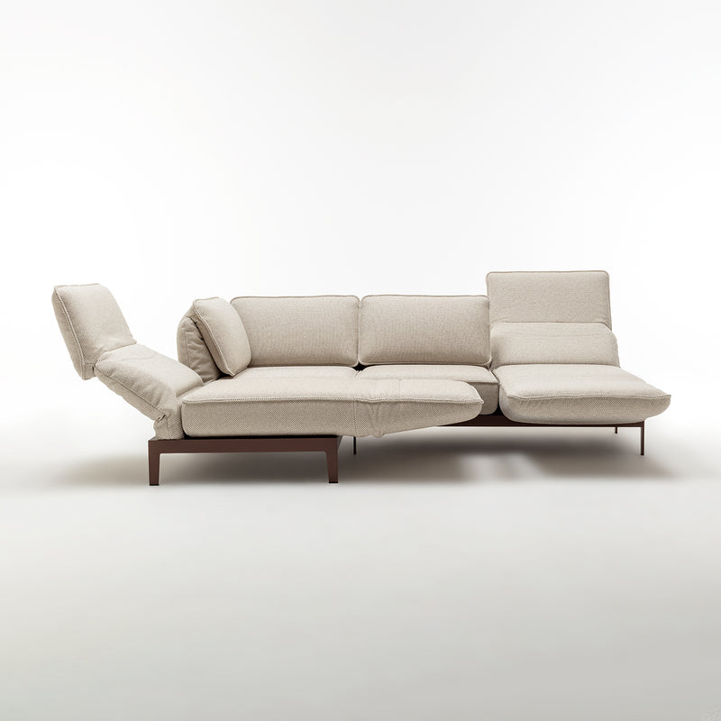 rolf benz | mera sofa | 3 seater fabric | grey beige 24.350 + marrone metallic frame