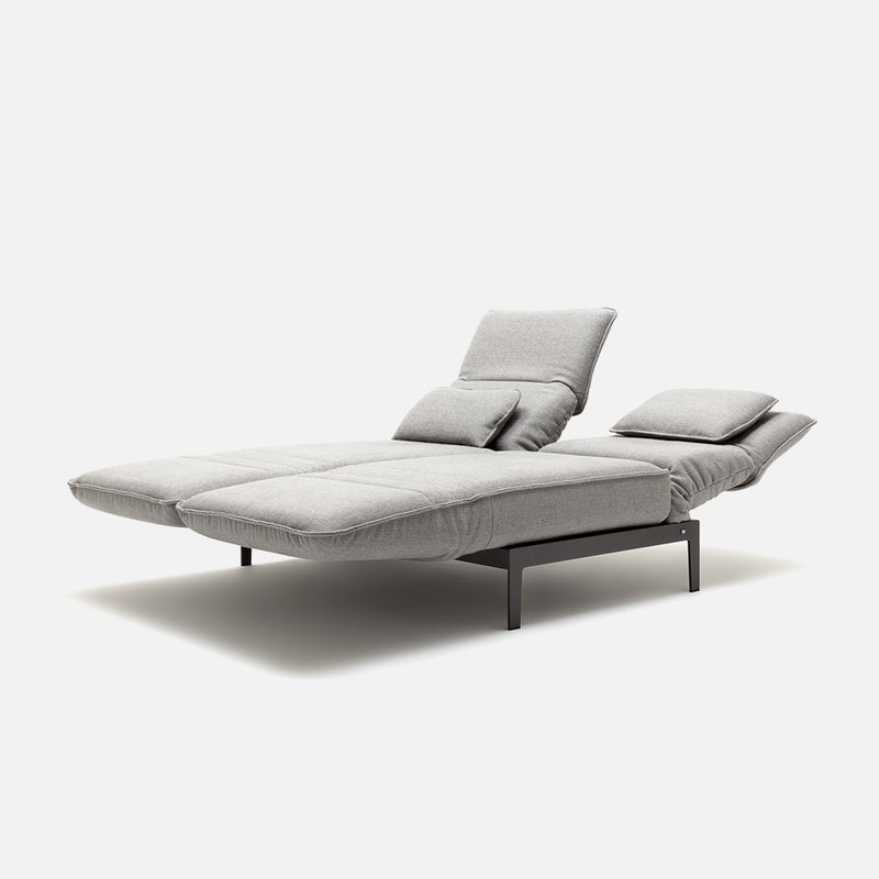 rolf benz | mera sofa | fabric grey beige 24350 + marrone metallic frame