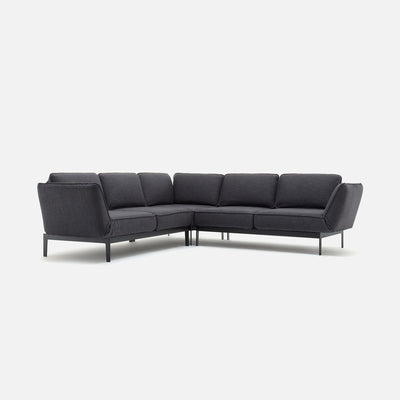 rolf benz | mera sofa | fabric grey beige 24350 + marrone metallic frame