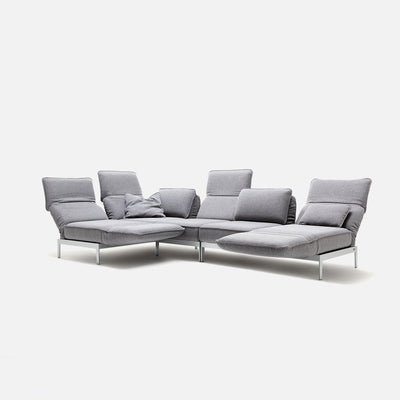 rolf benz | mera sofa | 3 seater fabric | grey beige 24.350 + marrone metallic frame