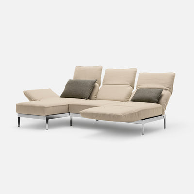 rolf benz | mera sofa | 3 seater fabric | grey beige 24.350 + marrone metallic frame