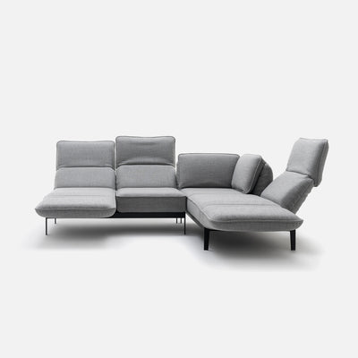 rolf benz | mera sofa | 3 seater fabric | grey beige 24.350 + marrone metallic frame