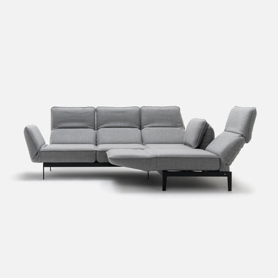 rolf benz | mera sofa | 3 seater fabric | grey beige 24.350 + marrone metallic frame