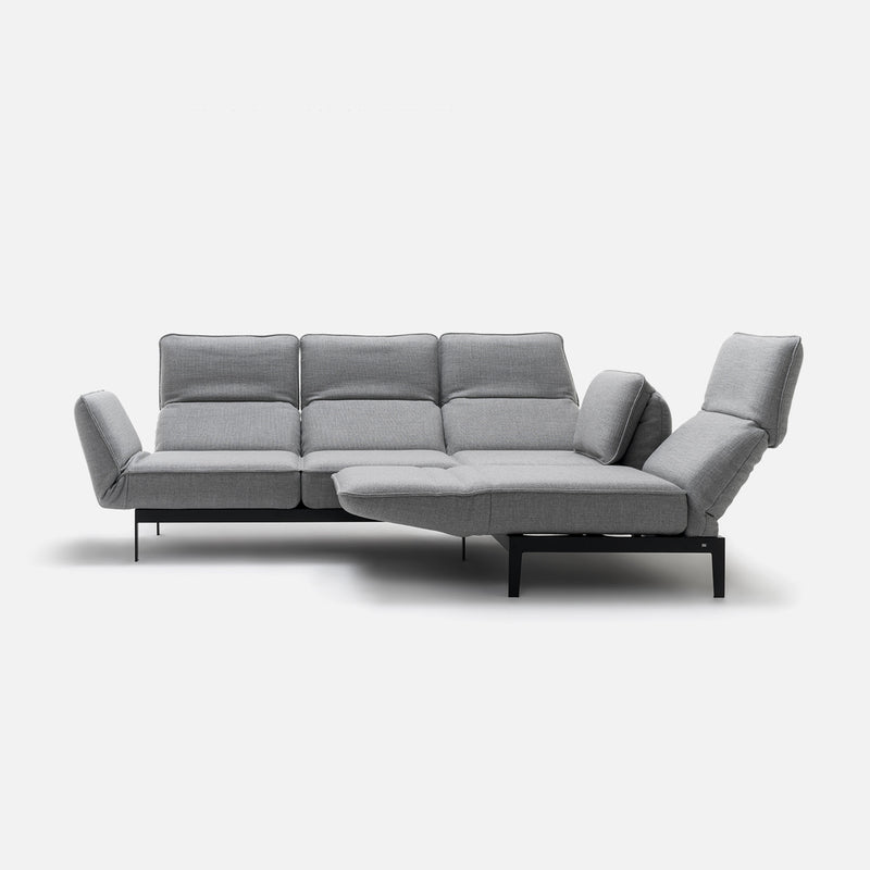 rolf benz | mera sofa | fabric grey beige 24350 + marrone metallic frame