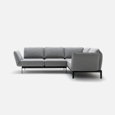 rolf benz | mera sofa | fabric grey beige 24350 + marrone metallic frame