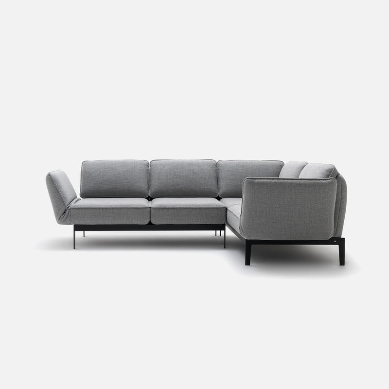 rolf benz | mera sofa | 3 seater fabric | grey beige 24.350 + marrone metallic frame