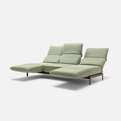 rolf benz | mera sofa | fabric grey beige 24350 + marrone metallic frame