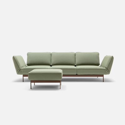 rolf benz | mera sofa | fabric grey beige 24350 + marrone metallic frame