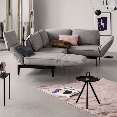 rolf benz | mera sofa | fabric grey beige 24350 + marrone metallic frame