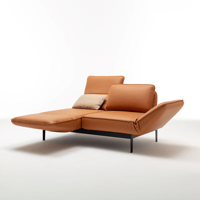 rolf benz | mera sofa | 3 seater leather | beige grey 38.732 + marrone metallic frame