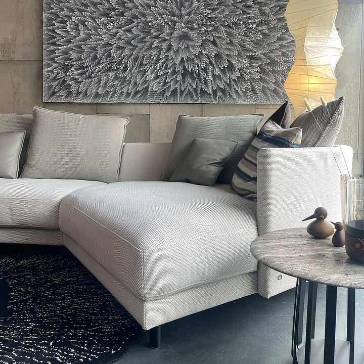 rolf benz | onda sofa | fabric silk grey 24.510 + black oak legs