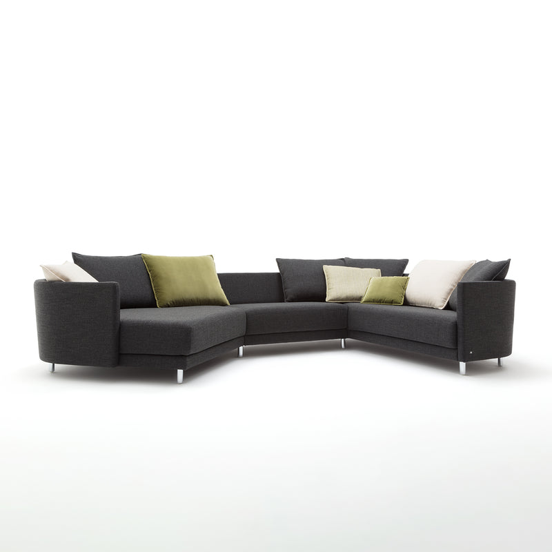 rolf benz | onda sofa | fabric silk grey 24510 + black oak legs