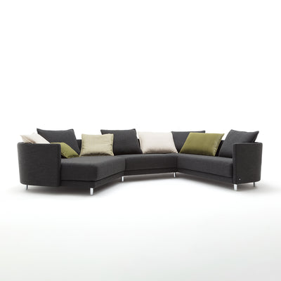 rolf benz | onda sofa | fabric silk grey 24510 + black oak legs