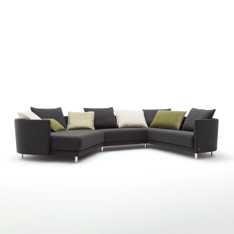 rolf benz | onda sofa | fabric silk grey 24.510 + black oak legs