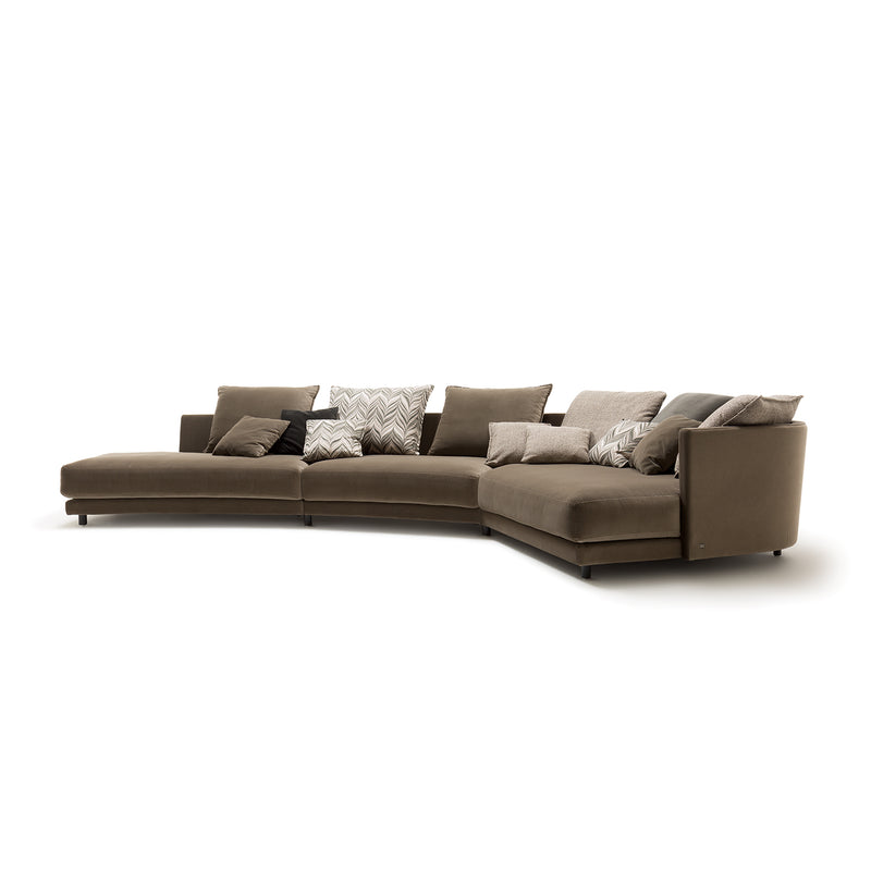 rolf benz | onda sofa | fabric silk grey 24510 + black oak legs