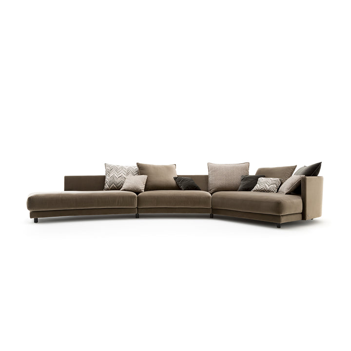 rolf benz | onda sofa | fabric silk grey 24.510 + black oak legs
