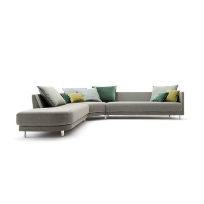 rolf benz | onda sofa | fabric silk grey 24.510 + black oak legs