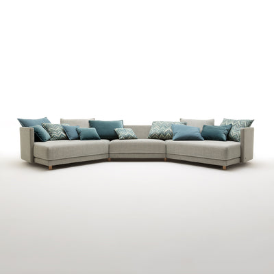 rolf benz | onda sofa | fabric silk grey 24.510 + black oak legs