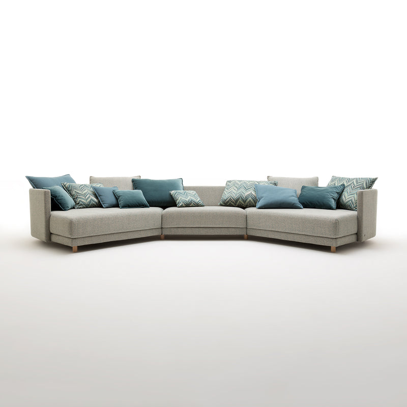 rolf benz | onda sofa | fabric silk grey 24510 + black oak legs